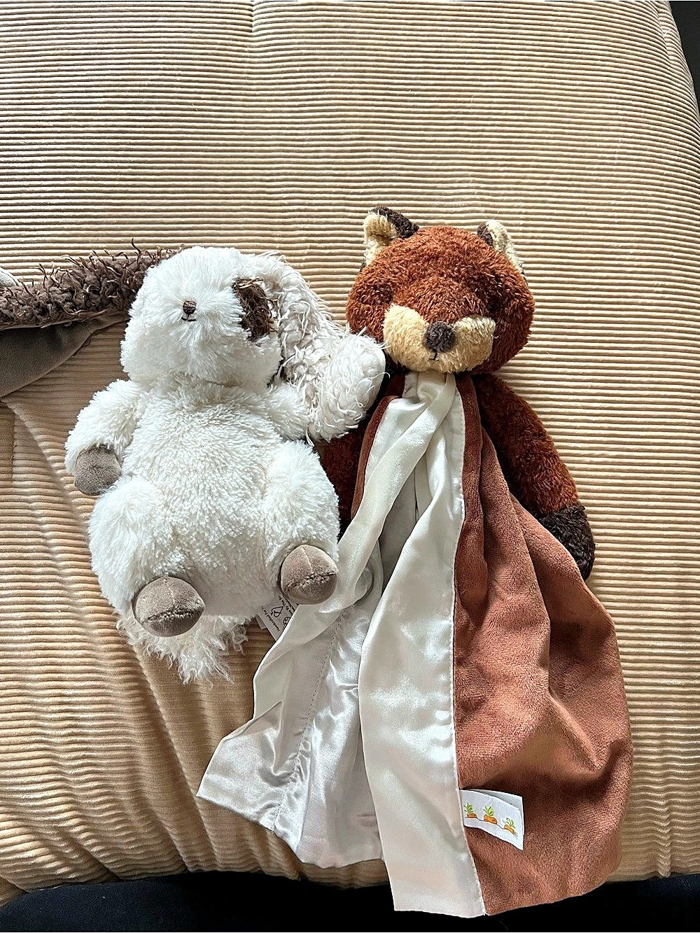 Bunnies by the Bay Brown & White Plush Lovey Set